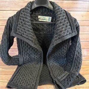 Aran Crafts Gray Irish 100% Wool Sweater